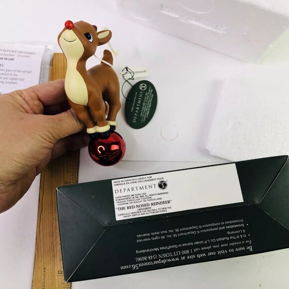 Dept 56 Rudolph The Red Nosed Reindeer Christmas Ornament Snowbabies Blink Light - Picture 6 of 8